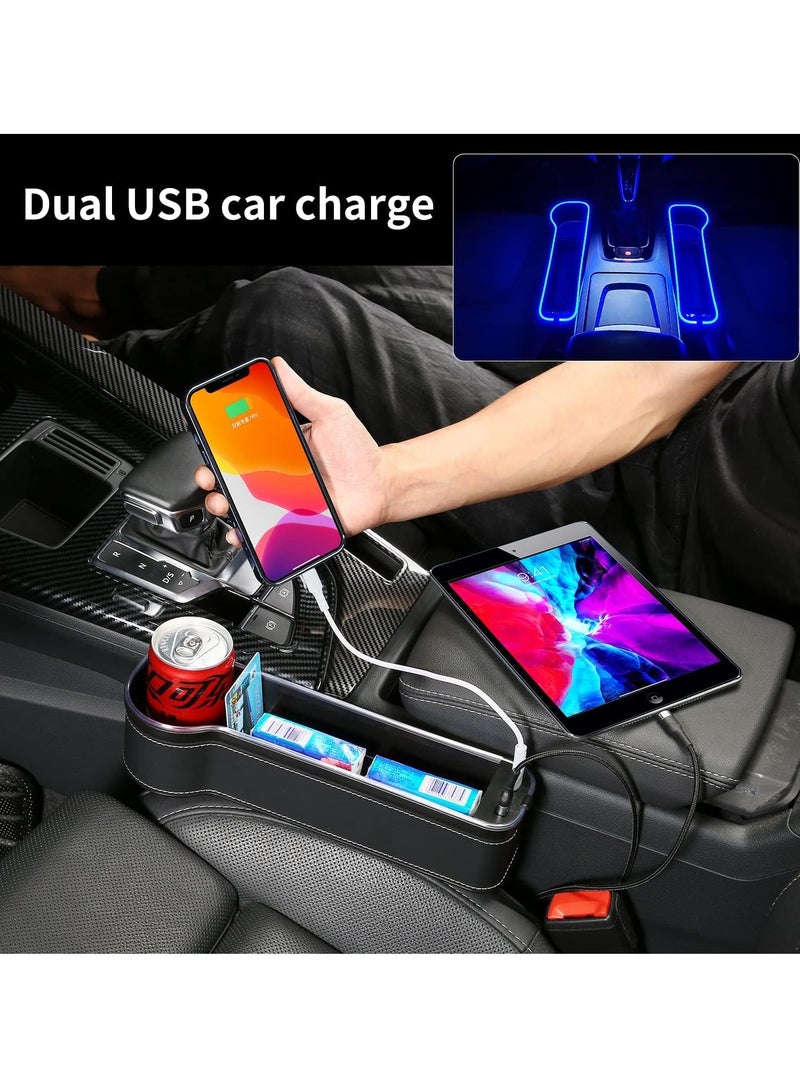 حامل فراغ مقعد السيارة متعدد الوظائف مع صندوق تخزين لفراغ المقعد و شاحن سيارة USB (عبوة 2) - Image 2
