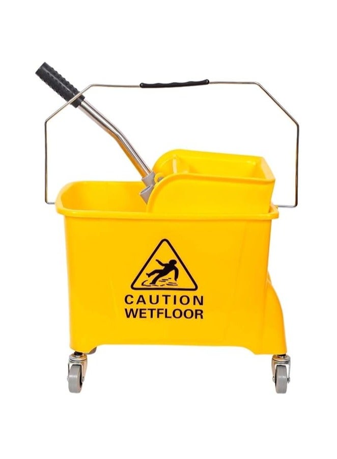 Master Gold Bucket with Built-in Squeezer for Floor Cleaning 20L with Wheels | Cleaning Cart with Side Squeezer Portable Plastic Household and Commercial Use | - Image 2