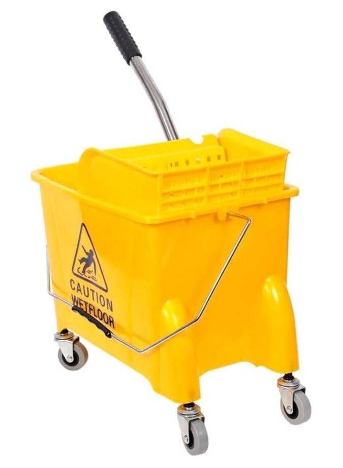 Master Gold Bucket with Built-in Squeezer for Floor Cleaning 20L with Wheels | Cleaning Cart with Side Squeezer Portable Plastic Household and Commercial Use | - Image 4