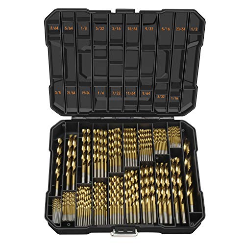 ENERTWIST Titanium Drill Bit Kit Set for Metal and Wood 230-Piece - Coated HSS Conventional 118 Deg Tip from 3/64inch up to 1/2 Inch, ET-DBA-230A - Image 1
