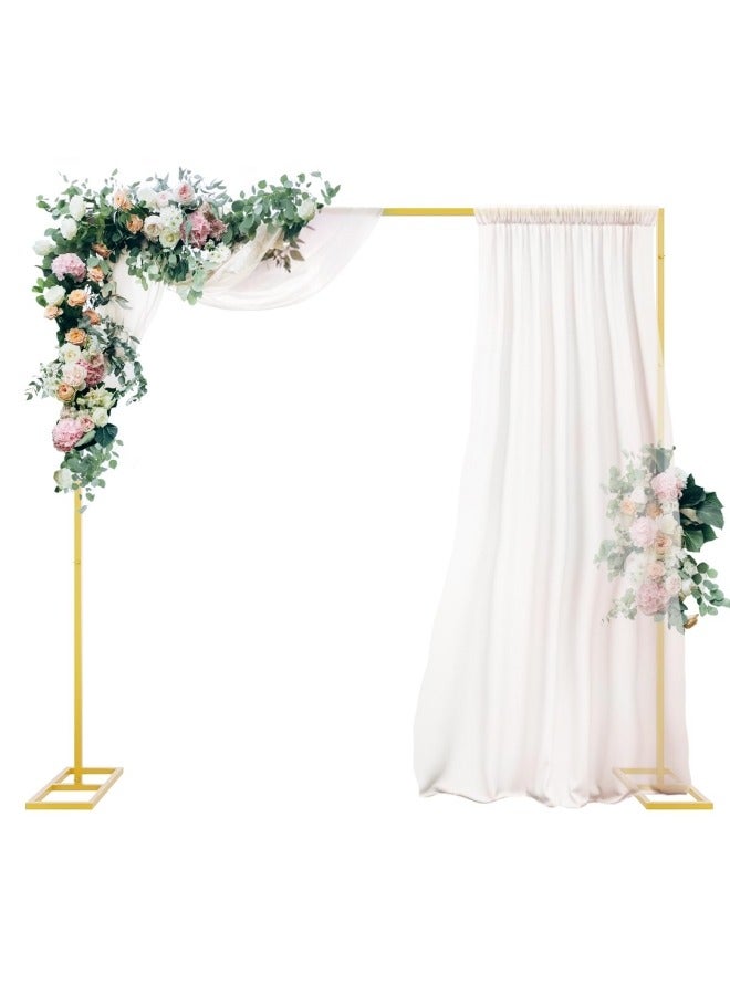 GGEROU Wedding Arch Backdrop Stand, 6.5ft Wedding Arch rectangle backdrop stand for parties, Gold Metal Arch Backdrop Stand - Image 1