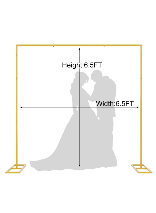 GGEROU Wedding Arch Backdrop Stand, 6.5ft Wedding Arch rectangle backdrop stand for parties, Gold Metal Arch Backdrop Stand - Image 2