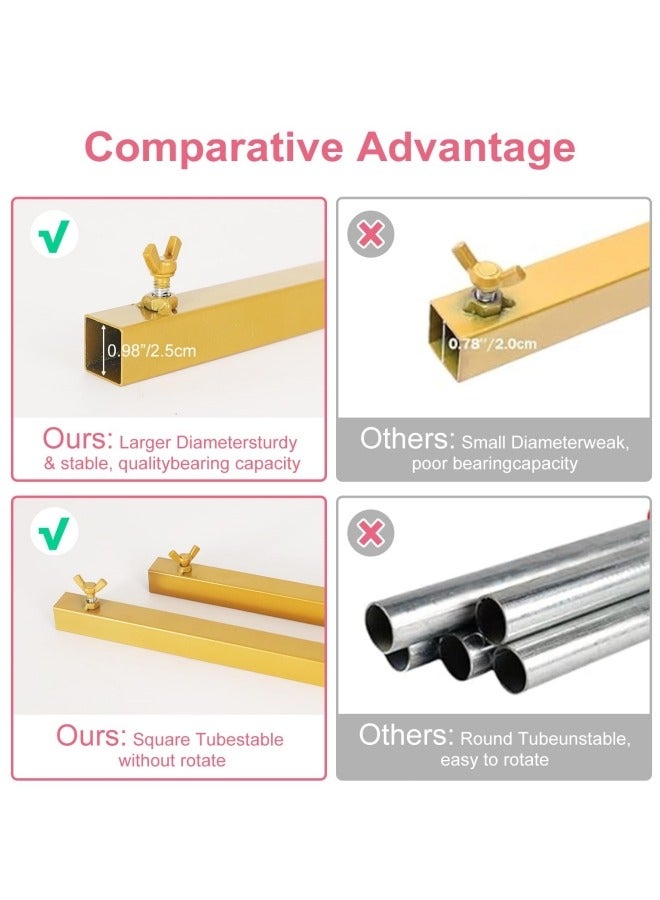 GGEROU Wedding Arch Backdrop Stand, 6.5ft Wedding Arch rectangle backdrop stand for parties, Gold Metal Arch Backdrop Stand - Image 4