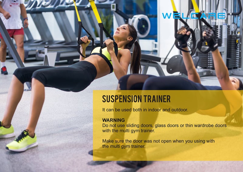 WELCARE All in one Suspension Trainer W1351, Heavy Duty Body Weight Resistance System, Full Body Workout for Home, Travel and Outdoor, Build Muscle, Burn Fat, Improve Cardio - Image 4