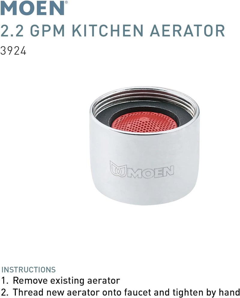 Moen 3924 Collection 2.2 GPM Female Thread Aerator in Chrome - Image 2