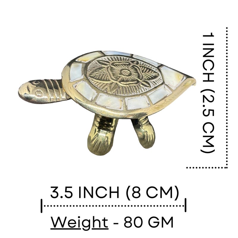 Salvus APP SOLUTIONS Brass Artistic Elegance Marble Design Print Brass Turtle Sculpture for Home Decor Golden_35 Inch - Image 2