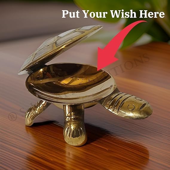 Salvus APP SOLUTIONS Brass Artistic Elegance Marble Design Print Brass Turtle Sculpture for Home Decor Golden_35 Inch - Image 3