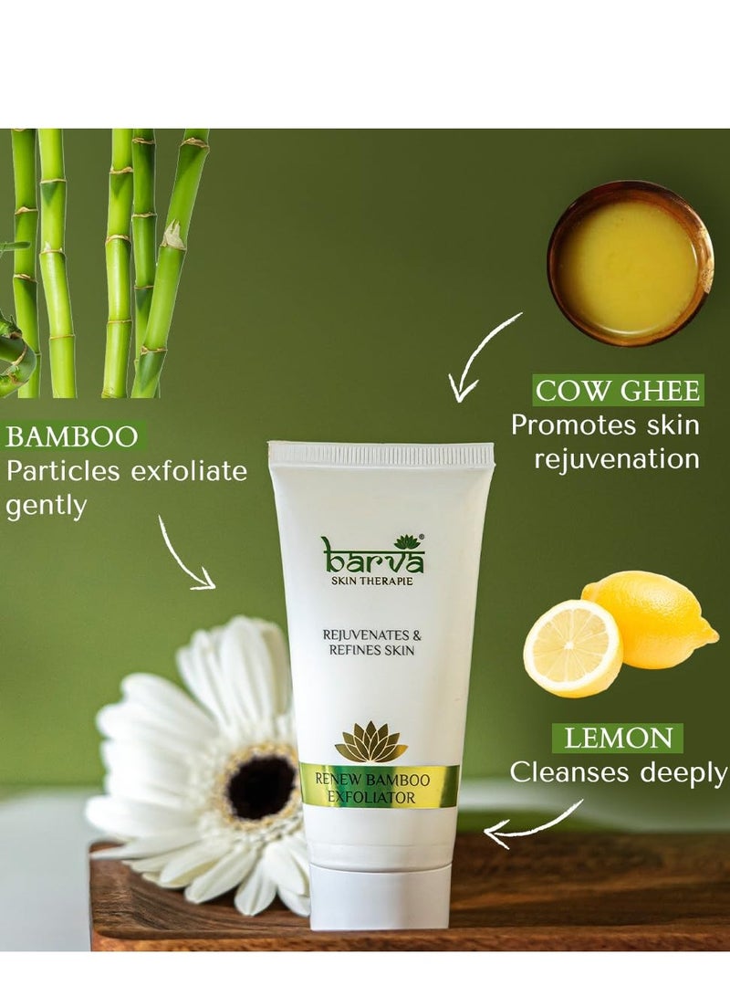 Barva Renew Bamboo Exfoliating Face Scrub Rejuvenating Formula helps remove Blackheads Whiteheads Unclogs pores for All Skin Types 50ML - Image 4