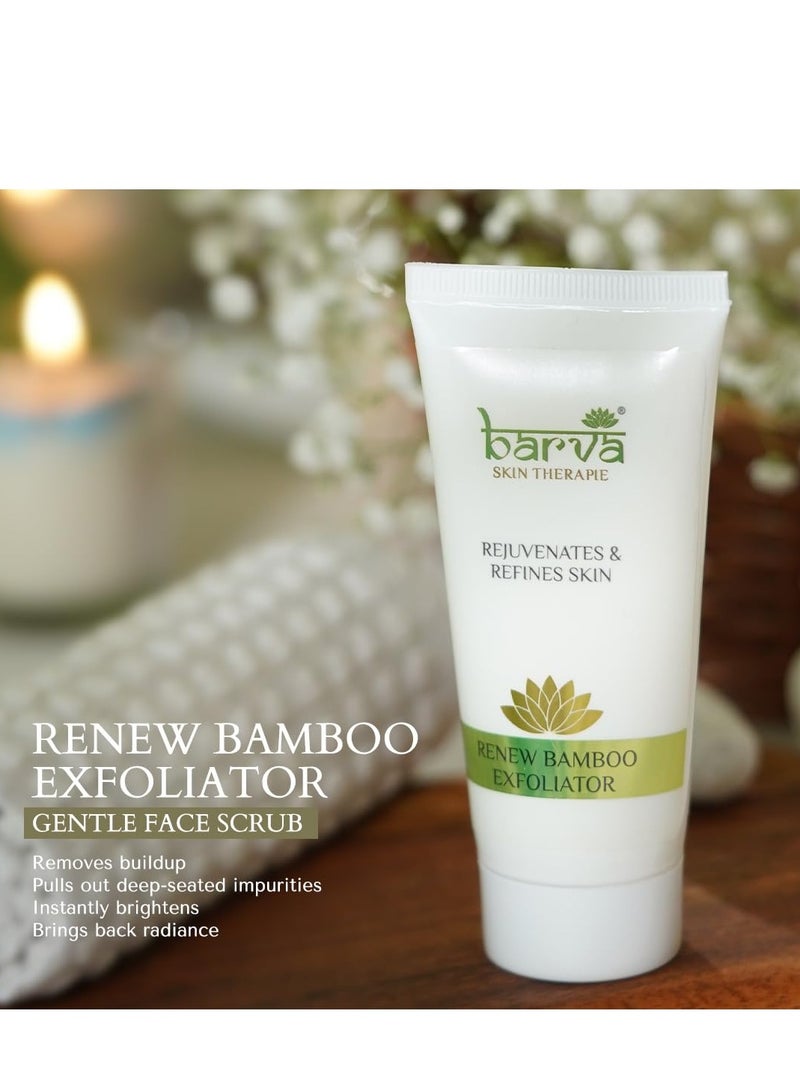Barva Renew Bamboo Exfoliating Face Scrub Rejuvenating Formula helps remove Blackheads Whiteheads Unclogs pores for All Skin Types 50ML - Image 2