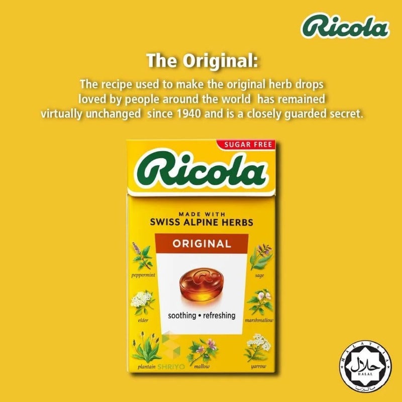 Ricola ريكولا سويسري خالي من السكر مع ستيفيا قطرات عشبية 45 جرام عبوة من 10 - Image 2