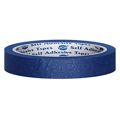 VCR Blue Masking Tape - 20 Meters in Length 12mm / 0.5" Width - 1 Roll Per Pack - Easy Tear Tape, Best for Carpenter, Labelling, Painting and leaves no residue after a peel. - Image 1