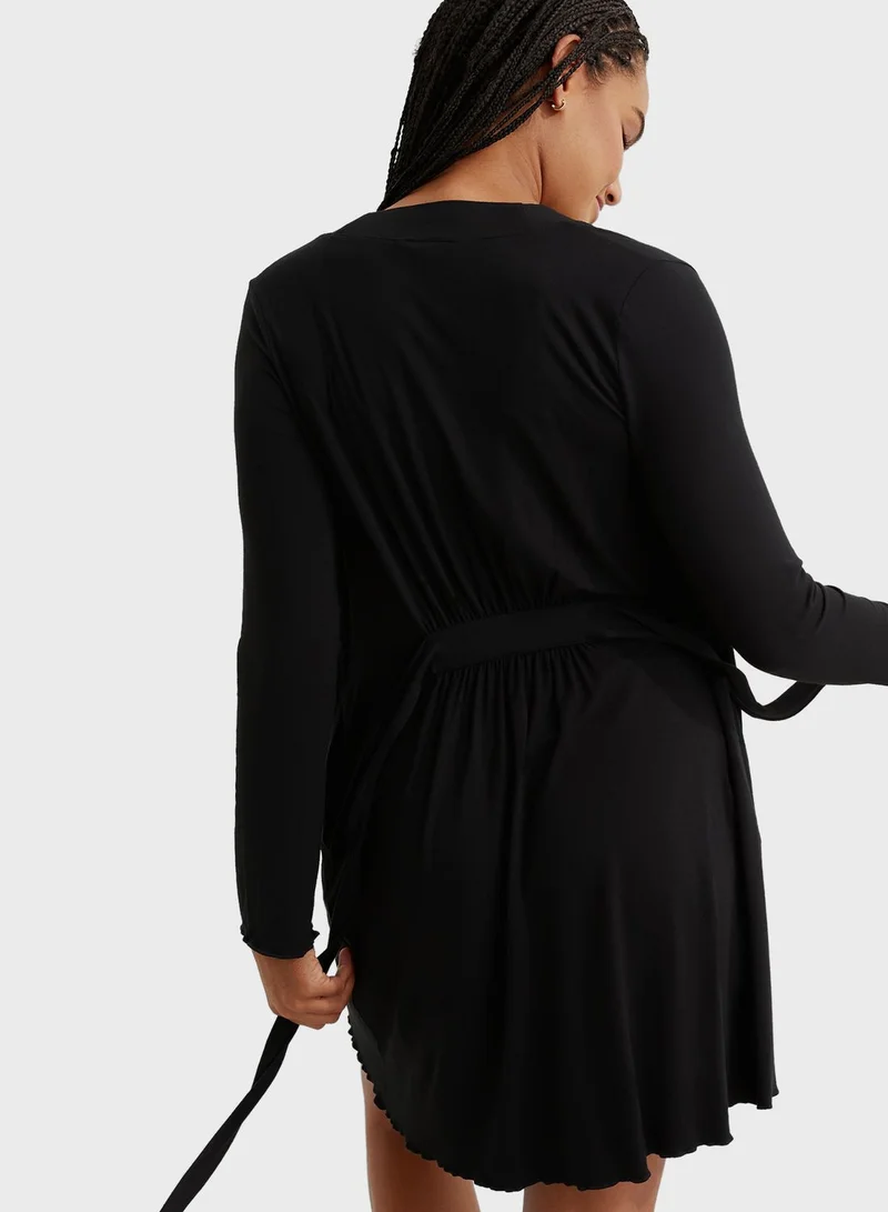 Aerie Belted Knitted Robe