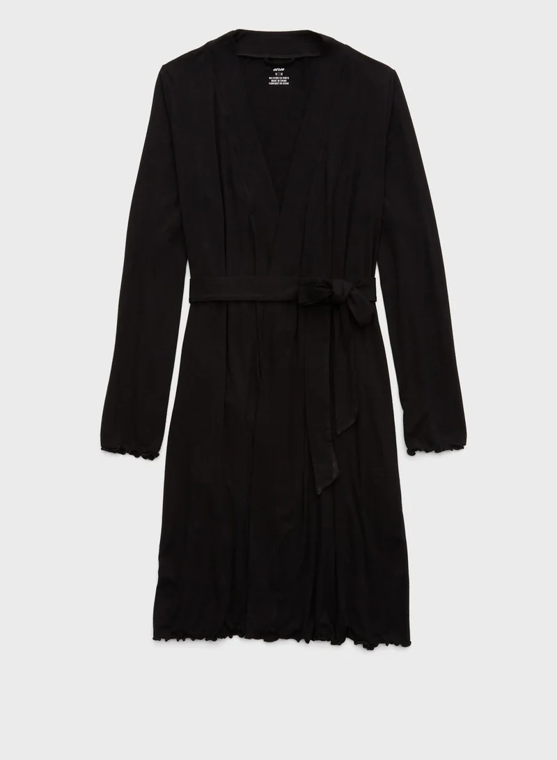 Aerie Belted Knitted Robe