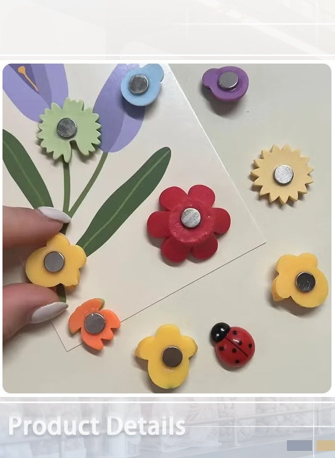 Maya 10pcs Cartoon Flower Refrigerator Magnets - Adorable Decorative Fridge Magnets with Strong Adhesive - Perfect for Kitchen, Office, Whiteboard, Locker, Cabinet, Dishwasher, and Home Decoration, Great Mother's Day Gift Idea - Image 5