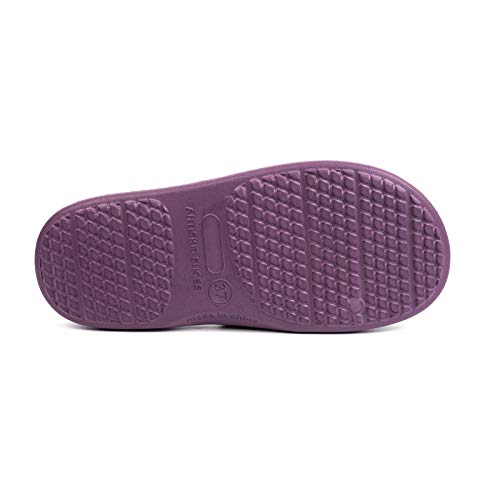 FUNKYMONKEY Women's Shower Slides - Non Slip Quick Drying Sandals for Women – Lightweight Pool Beach Bathroom Slippers Indoor Outdoor(7 M US, Dk Purple) - Image 5