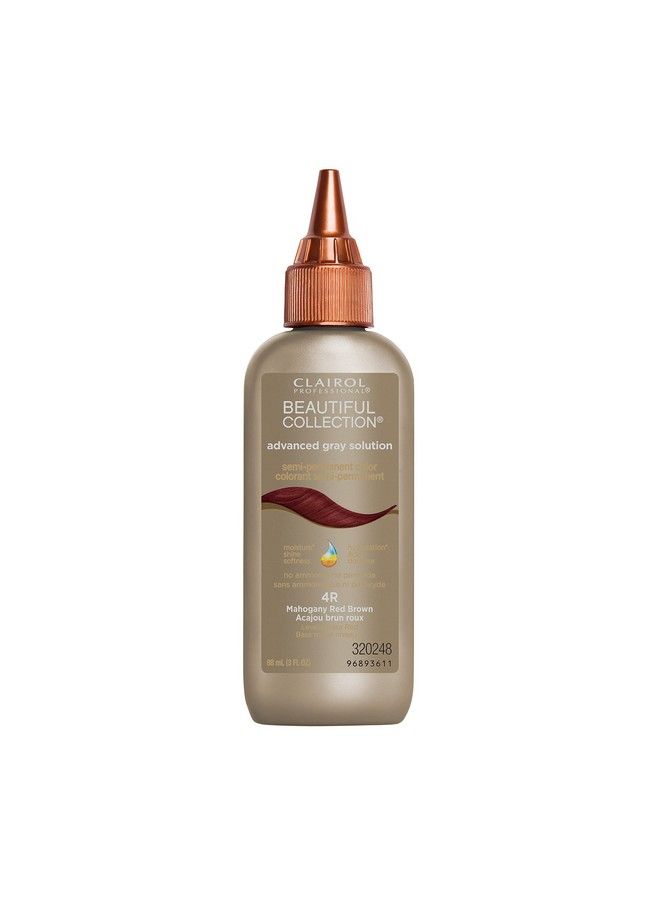CLAIROL PROFESSIONAL Beautiful Advanced Gray Solutions 4R Mahogany Red Brown 3 Oz - Image 1