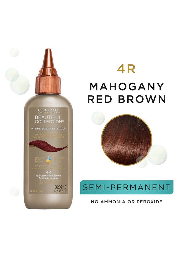 CLAIROL PROFESSIONAL Beautiful Advanced Gray Solutions 4R Mahogany Red Brown 3 Oz - Image 3