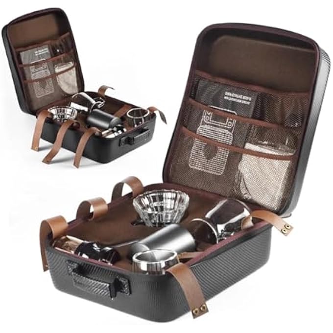 ADAK 12 In 1 V60 Coffee Kit  Pour Over Coffee Maker  Includes Coffee Scale Glass Dripper Hand Mill Pour Pot Paper Filter And Double Mugs - Image 2