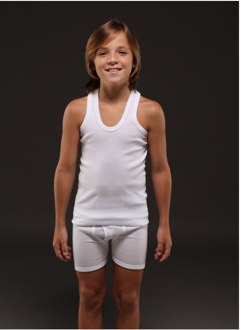DeloPik Boys Cotton white undershirt,Vest and boxer underwear set(PACK OF 6)(9-10 YEARS)  - Image 1