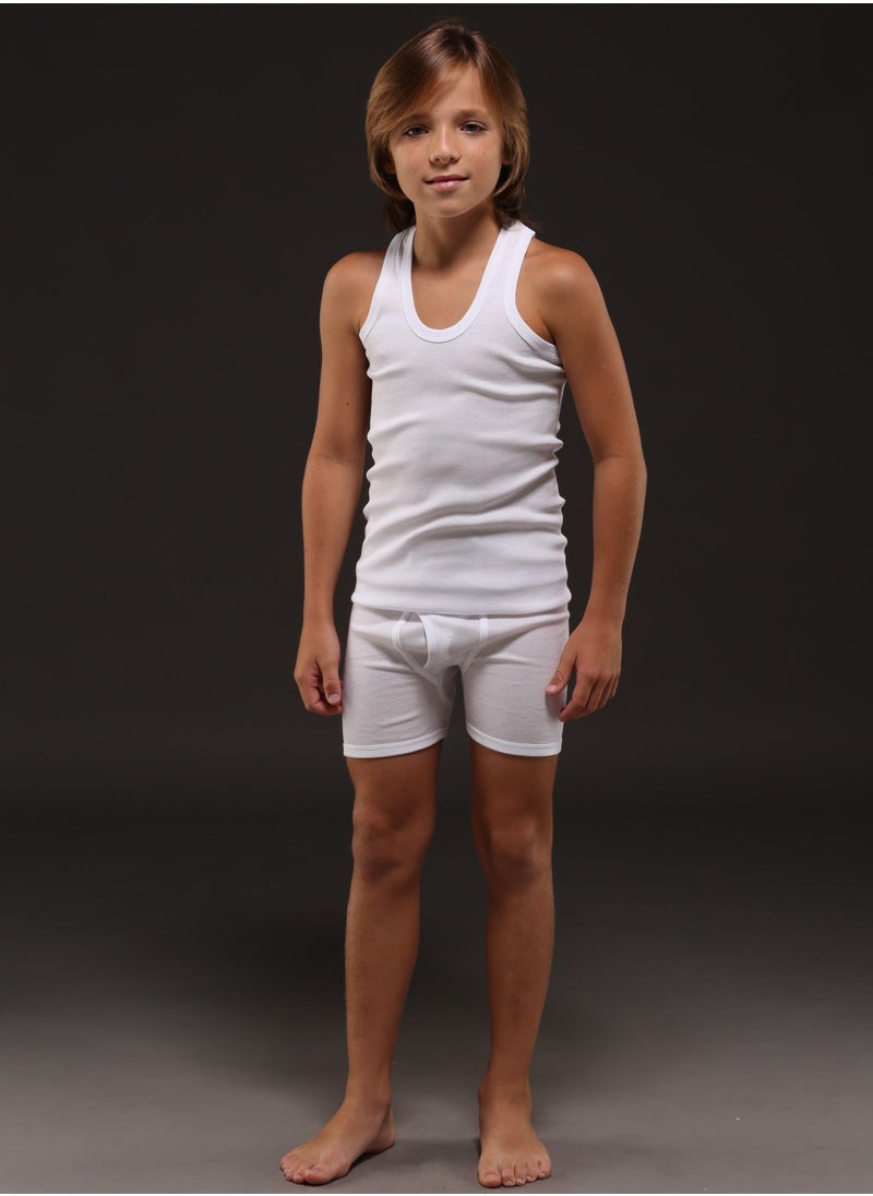 DeloPik Boys Cotton white undershirt,Vest and boxer underwear set(PACK OF 6)(9-10 YEARS)  - Image 2
