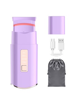 Electric Eyelash Curler, Heated Eyelash Curler with Smart Silicone Heating Pads, Fast Heating Natural Curling Lash Styling Tools for Women - Purple