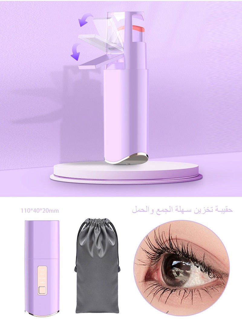Syarme - Electric Eyelash Curler, Heated Eyelash Curler with Smart Silicone Heating Pads, Fast Heating Natural Curling Lash Styling Tools for Women - Purple - Image 1