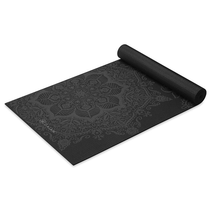 Gaiam Yoga Mat Premium Print Extra Thick Non Slip Exercise & Fitness Mat for All Types of Yoga, Pilates & Floor Workouts, Midnight Mandala, 6mm - Image 1