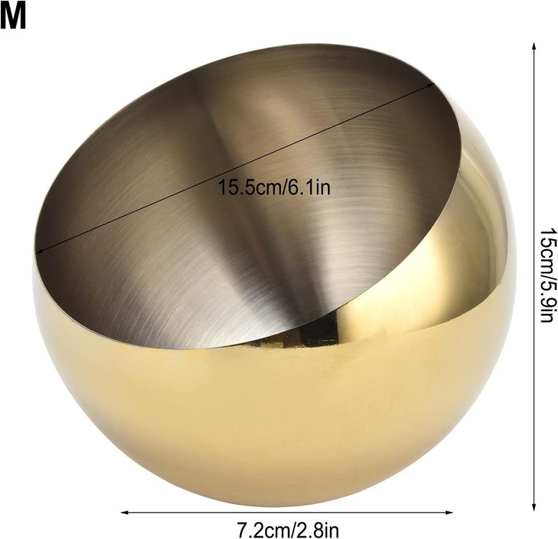 Stainless Steel Sugar Bowl Durable Condiment Pot for Serving Sugar Salt, Material for Kitchenware, Gold Color for Kitchen Living Room (Medium: Approx. 17.6x16.2x10cm / 6.93x6.38x3.94in) - Image 2