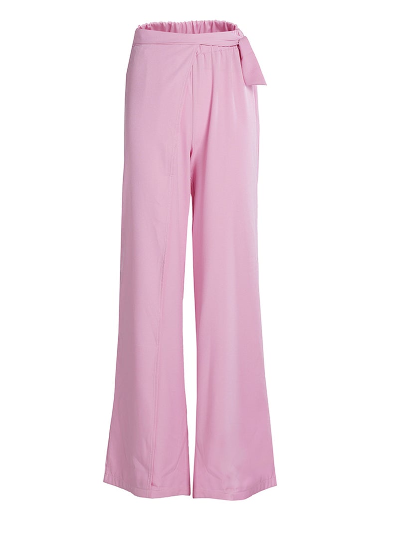 London Rag Belted Tie Wide Leg Pants in Pink - Image 4