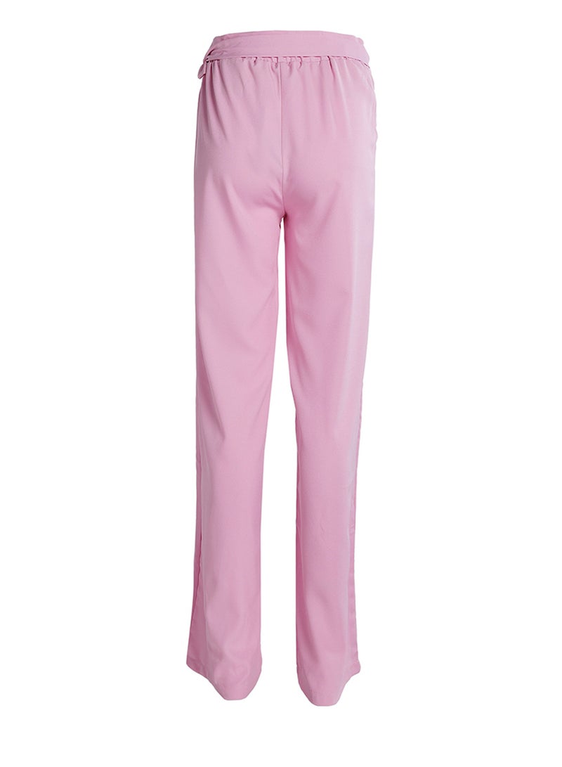 London Rag Belted Tie Wide Leg Pants in Pink - Image 3