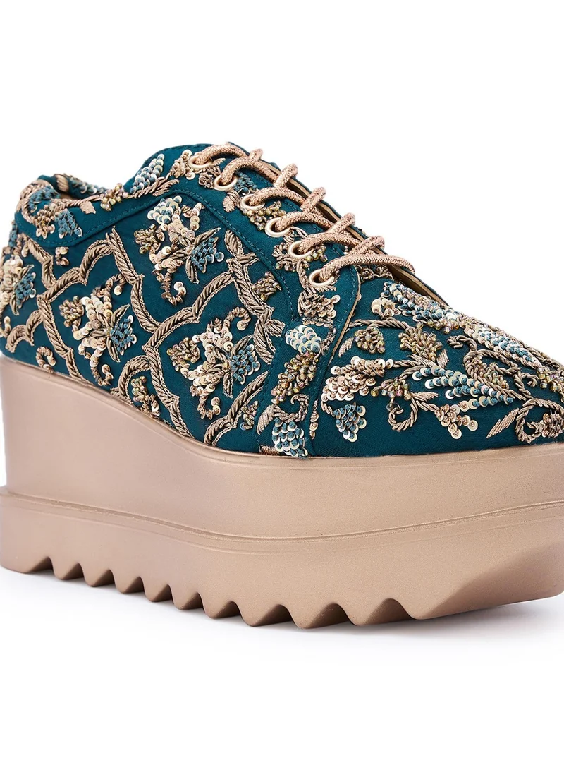Anaar Anaar Riviera WEDGE SNEAKERS, Womens Festive, Special Occasion and Partywear Premium Shoes