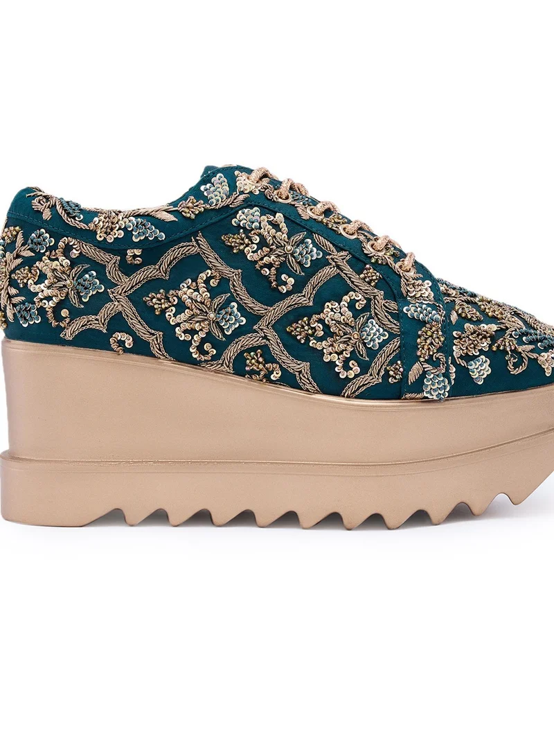 Anaar Anaar Riviera WEDGE SNEAKERS, Womens Festive, Special Occasion and Partywear Premium Shoes