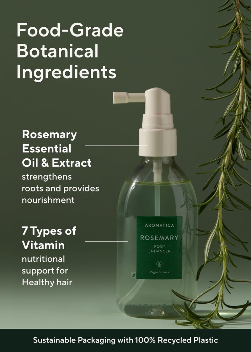 AROMATICA معزز الجذور (عبوتان) رذاذ ماء إكليل الجبل لنمو الشعر - زيت العناية بالشعر الكوري لتنظيف فروة الرأس - علاج لفروة الرأس المتقشرة والحكة والجافة - خالي من الكبريتات والسيليكون والبارابين (3.38 أونصة)  - Image 3