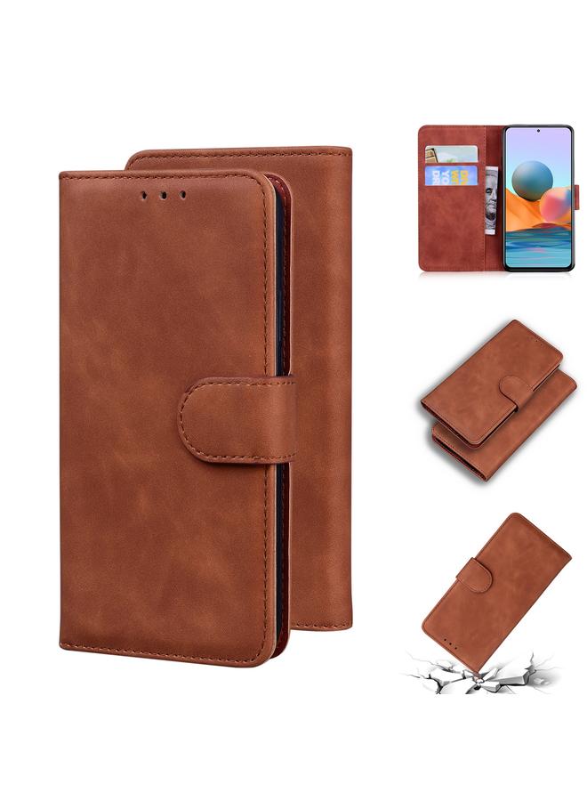 The Bros Case For Xiaomi Redmi Note 10 Pro / Note 10 Pro Max Skin Feel Pure Color Flip Leather Phone Case