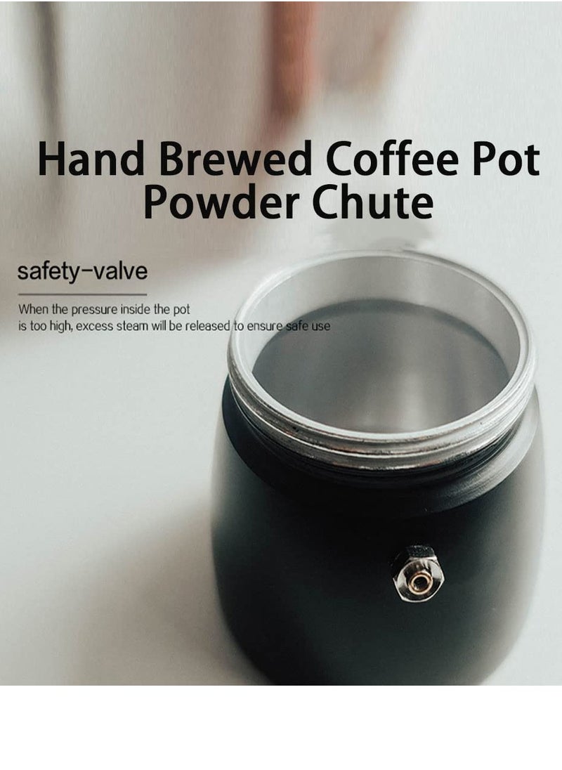 Bolivia's Aluminum Moka Pot, Coffee Maker Percolator, Italian Style Coffee Maker, Suitable Outdoor Camping, Hand Brew, Black, 300ml, 6 Cups  - Image 3