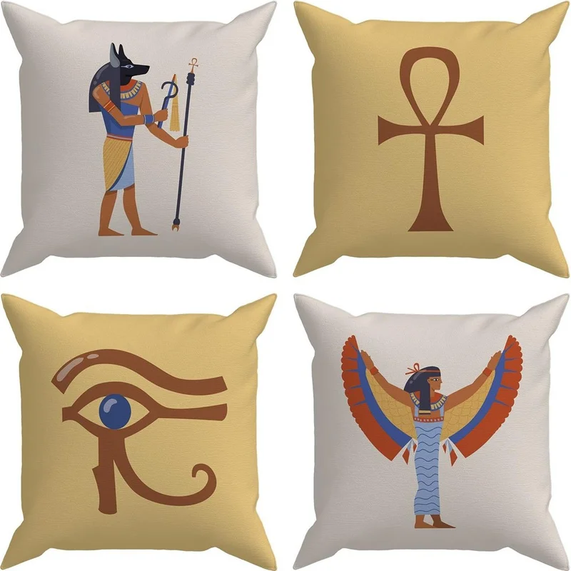 Evdeki Çarşı Evik Egypt 4-Piece Throw Pillow Case DS2