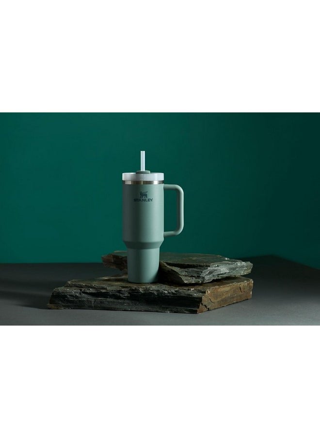 Stanley - Stanley Quencher H2.0 FlowState Stainless Steel Vacuum Insulated Tumbler with Lid and Straw for Water, Iced Tea or Coffee, Smoothie and More, Shale, 40 OZ / 1.18 L - Image 1