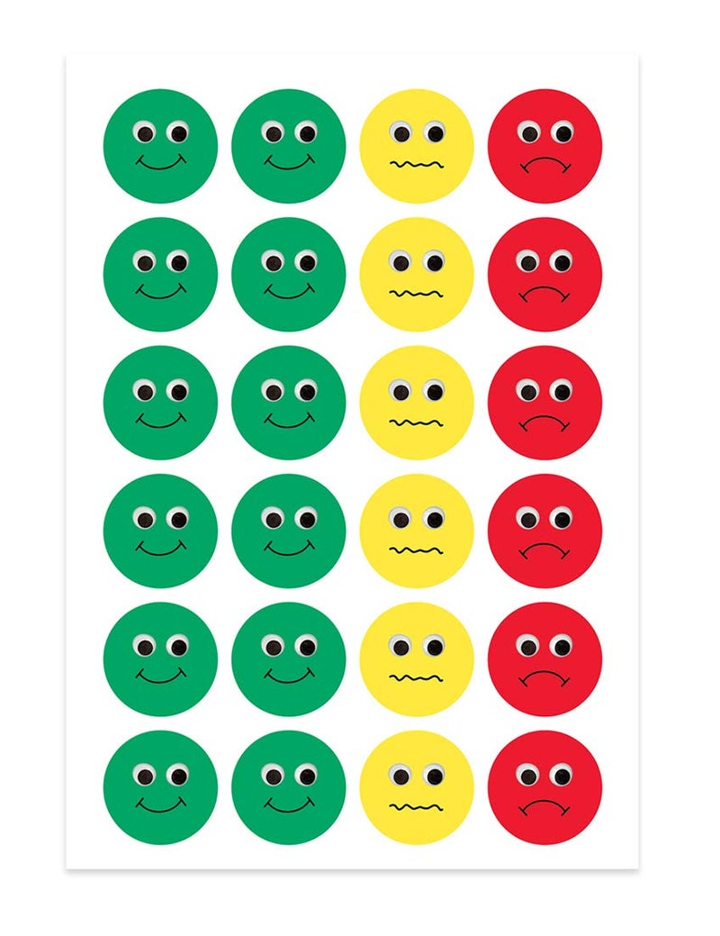 Hygloss Products Visual Behavior Stickers - Incentive Sticker for Students & Kids - Fun Traffic Light Colors - Red, Yellow & Green - 1” Sticker - 20 Sheets - 480 Stickers Per Pack - Image 3