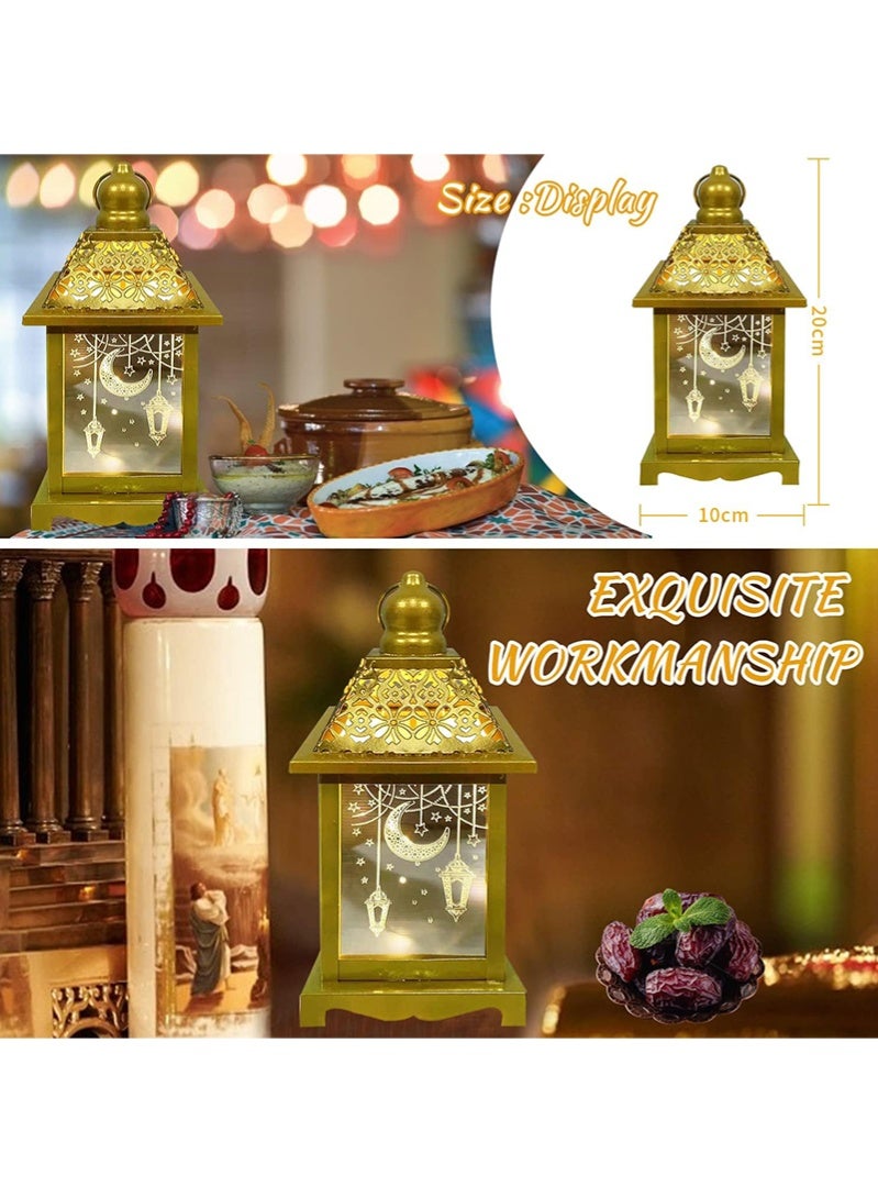 توبيتش فانوس رمضان بنقشة القمر والنجوم، شمعة LED إضاءة رمضان، زينة رمضان للمنزل - Image 4