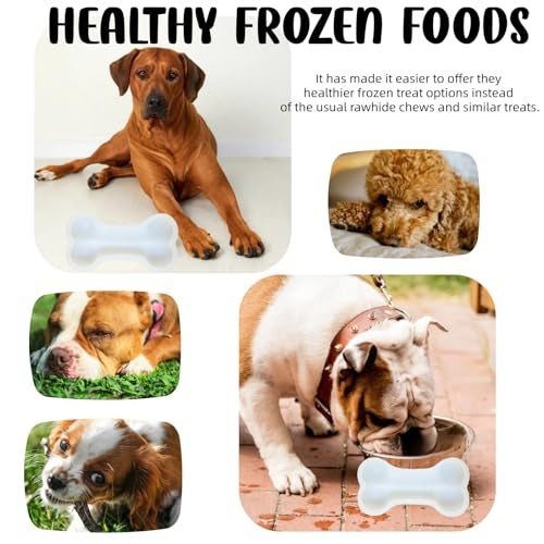 TYNUOCN Large Silicone Dog Bone Mold 2 Pack - Large Bone Shaped Ice Cube Trays, Dishwasher Safe Non-Stick Freezer & Oven Mold for Frozen Treats, Baking, Dog Chews (White) - Image 4