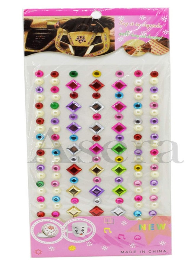 Asera Self-Adhesive Multicolor Stone Pearl Stickers for Art and Craft Activity (Set of 24) - Image 5