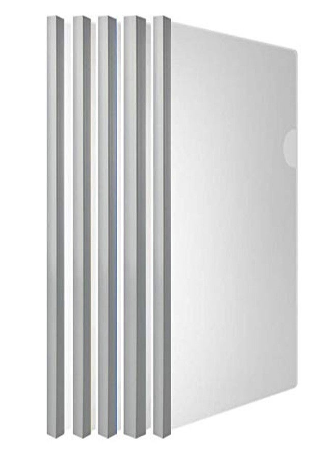 AKAHA Plastic File Folder with Sliding Bar(10mm) Report Covers, 40 Sheet Capacity, Transparent Resume Presentation File Folders Organizer Binder for A4 Size Paper, 10 Pcs - Image 1