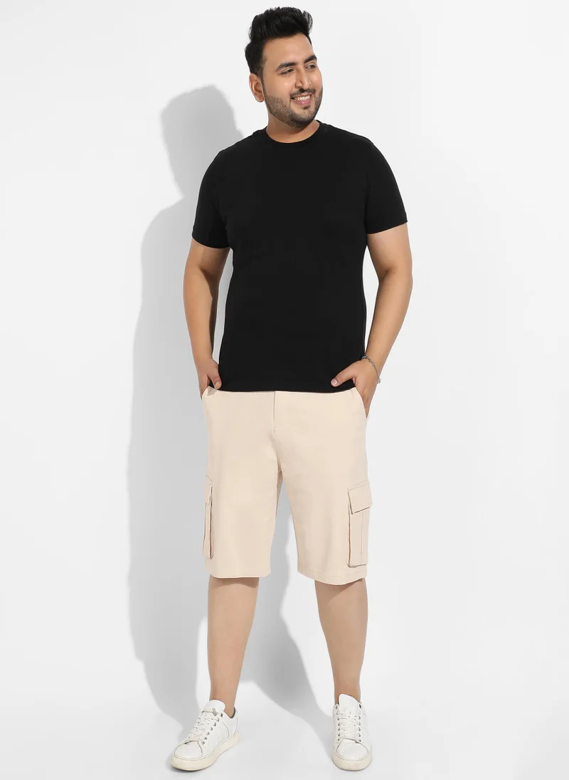 Instafab Plus Instafab Plus Men's Beige Cargo Shorts