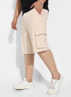 Instafab Plus Instafab Plus Men's Beige Cargo Shorts  - Image 1