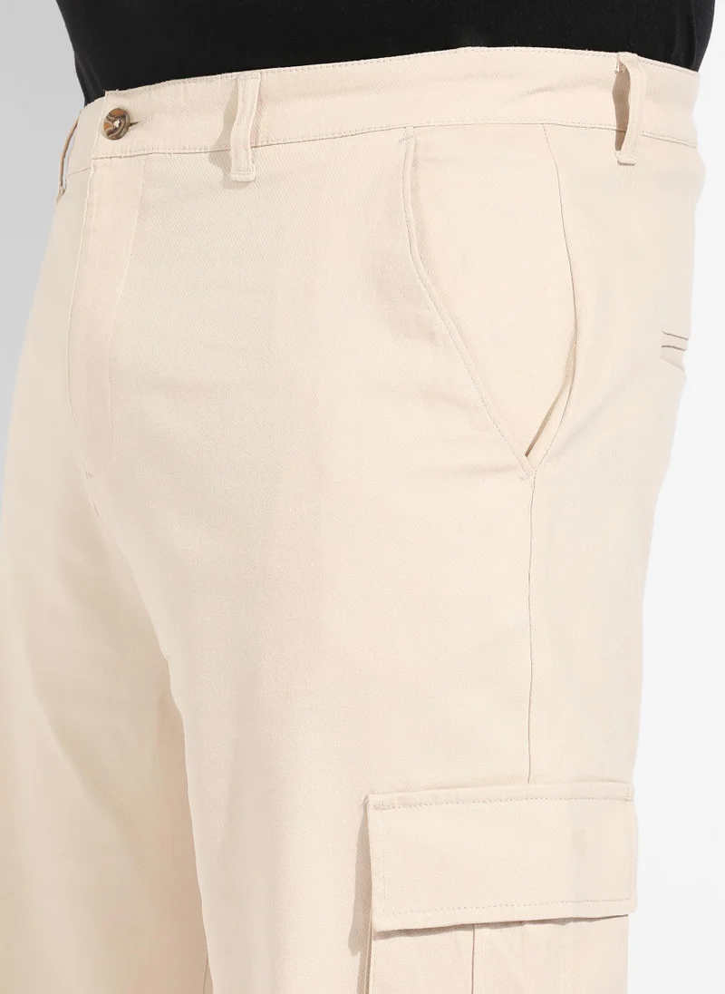 Instafab Plus Instafab Plus Men's Beige Cargo Shorts