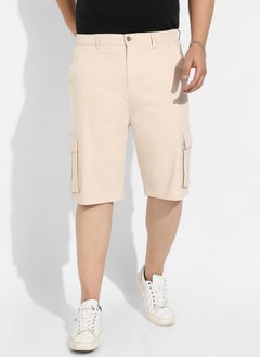 Instafab Plus Instafab Plus Men's Beige Cargo Shorts  - Image 2