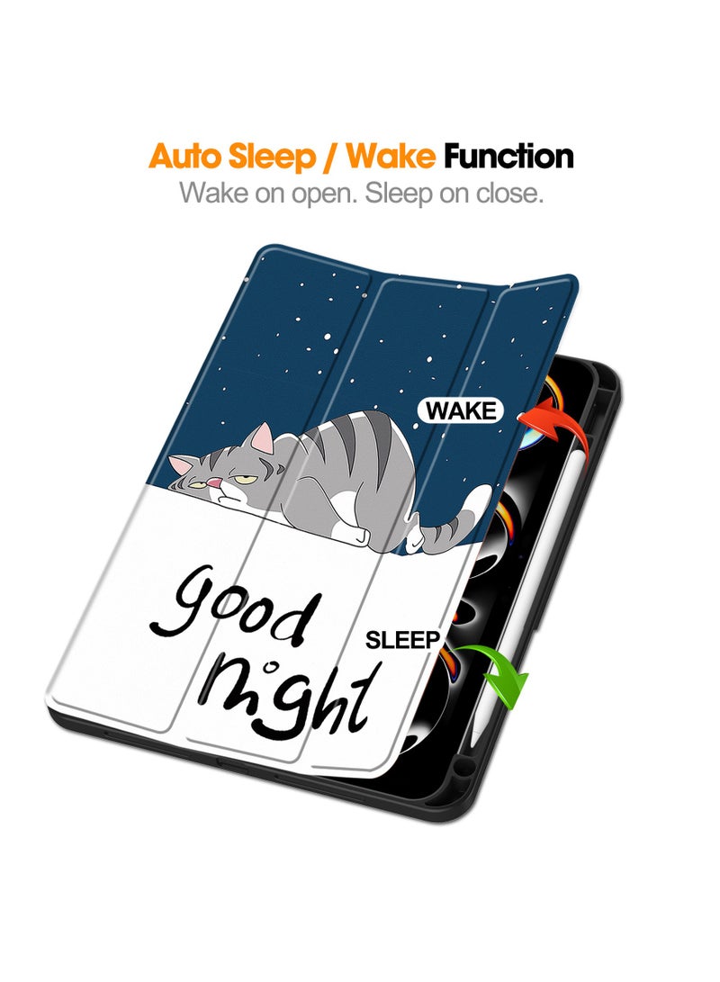 general Compatible with iPad Pro 11 Case (M4) 2024 with Pencil Holder 【Supports Pencil/Pencil Pro】, Leather + Soft TPU Back Cover with Smart Trifold Stand, Auto Wake/Sleep - Image 2