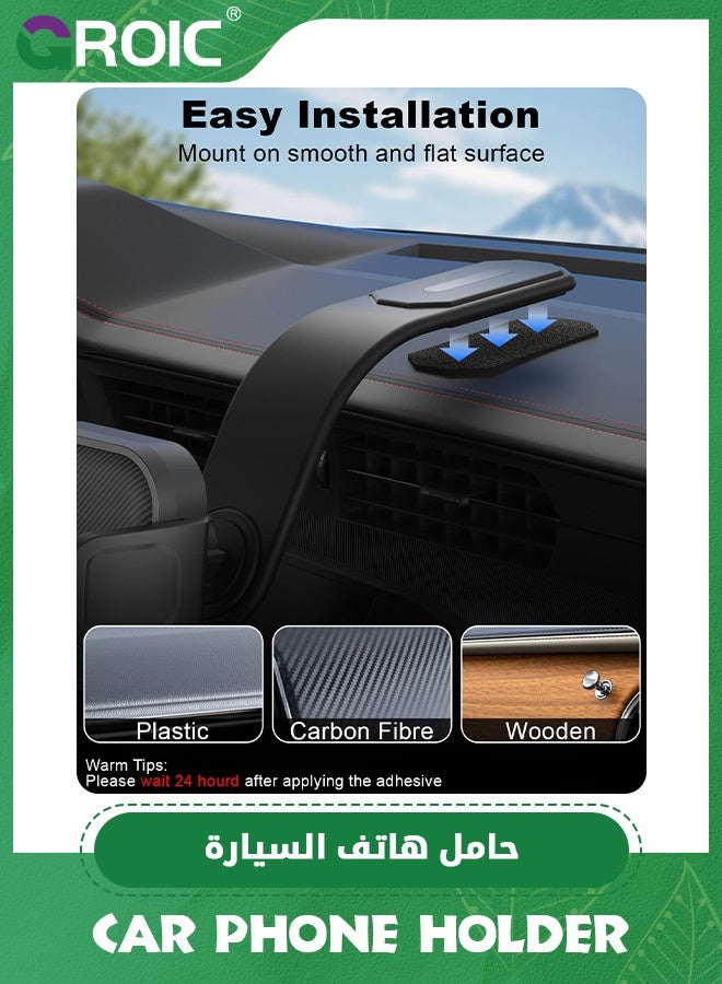 GROIC Car Phone Holder, Holders for Your Universal Dashboard, Super Stable Mount, and Bendable Memory Titanium Alloy, iPhone & Android Smartphone  - Image 1
