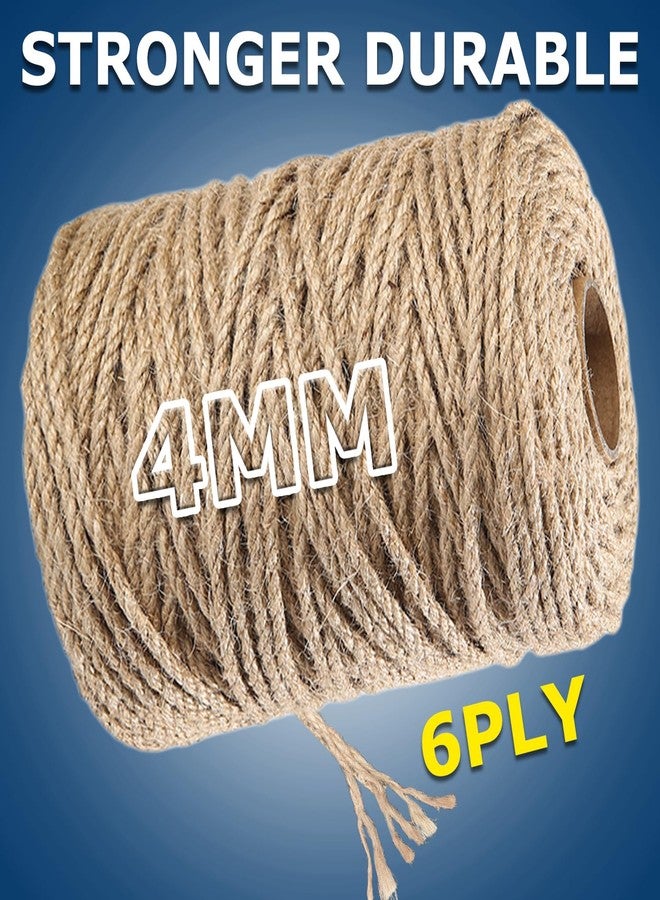 Vanhench Jute Rope 4mmX120FT, Rope for Crafts Projects Cat Scratcher Scratching Post Tree Gift Wrapping Arts & Crafts Home Decoration Packing Material Christmas Twine Bulk Heavy-Duty (Brown) - Image 3