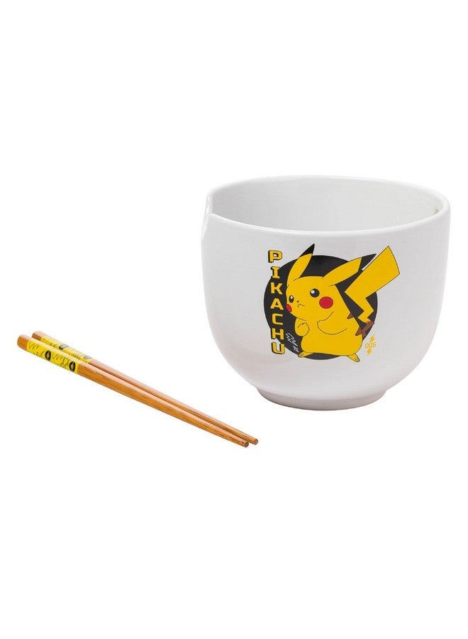 Silver Buffalo Pokemon Pikachu Ceramic Ramen Noodle Rice Bowl with Chopsticks, Microwave Safe, 20 Ounces - Image 5